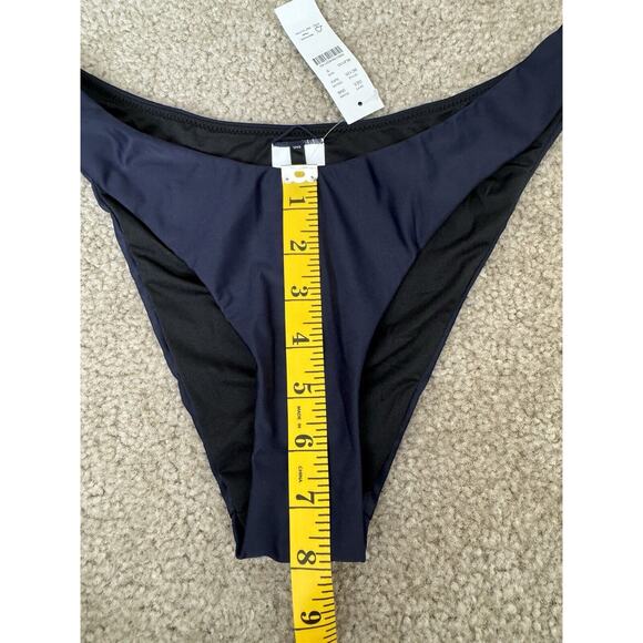 J Crew re-Imagined Curved Waist Bikini Bottom Dark Blue Women Small New W/Tags - Picture 7 of 8